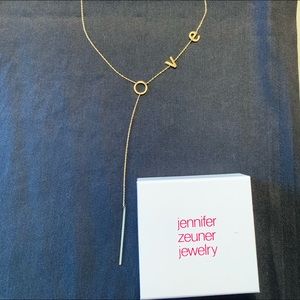 Jennifer Zeuner Gold Lariat Love Necklace